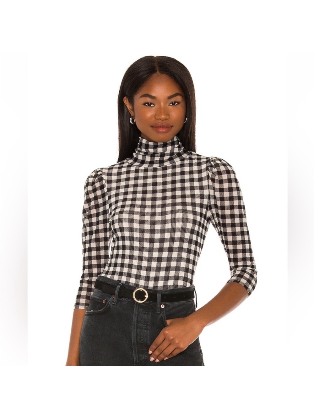 Free People Sheer / mesh Gingham top